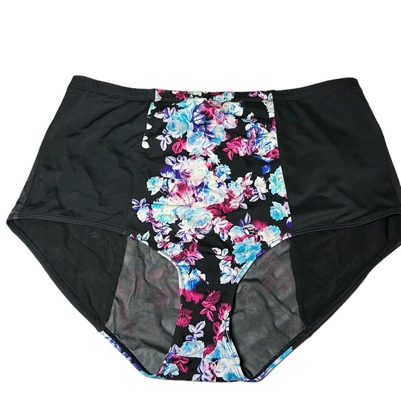 Torrid size 2 high rise bathing suit bottoms floral and black - Picture 4 of 6